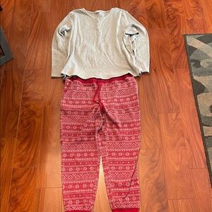 Cozy Gray and Red Pajama Set